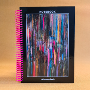 Carnet de notes à spirale – de 150 pages – format A5 -création de l’artiste ESENJ – « Connected »