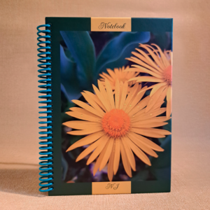 Carnet de notes à spirale – de 150 pages – format A5 -création par Nadia Jane – « Flower n°2»